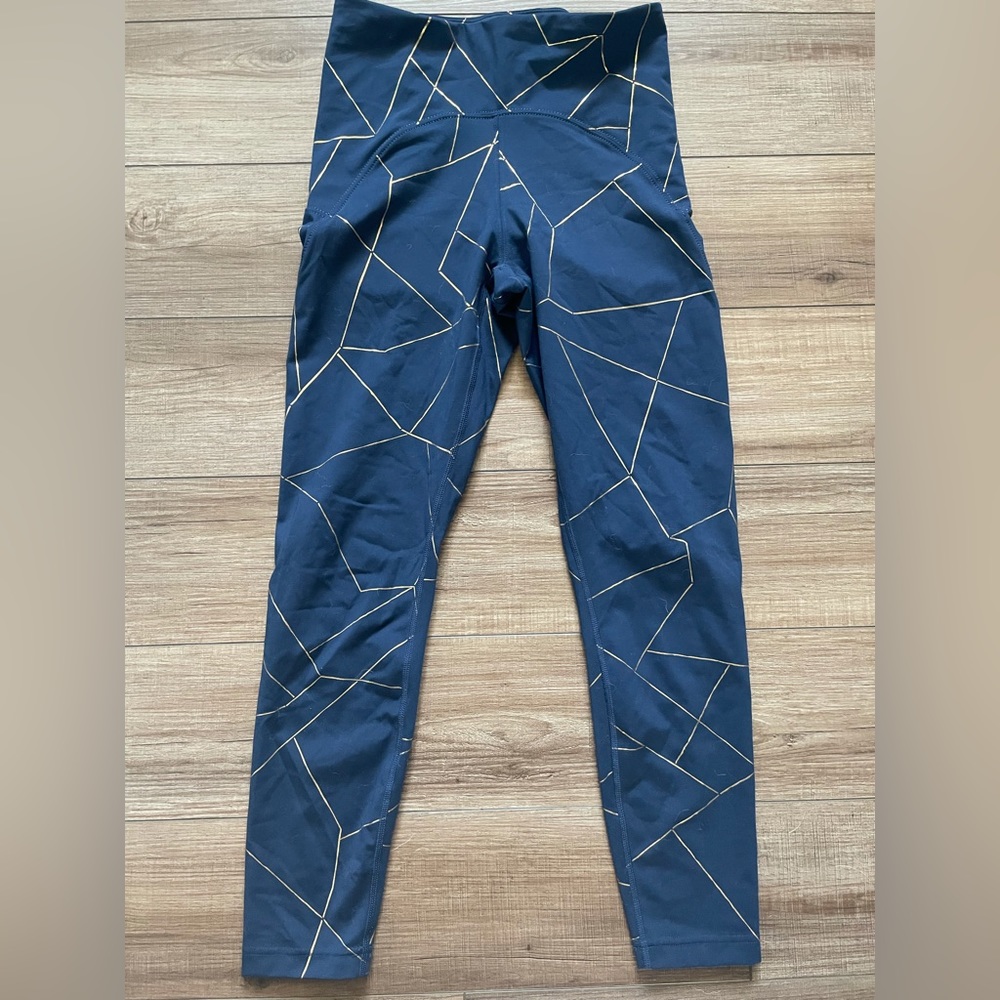 New Balance leggings-Navy with gold accents!